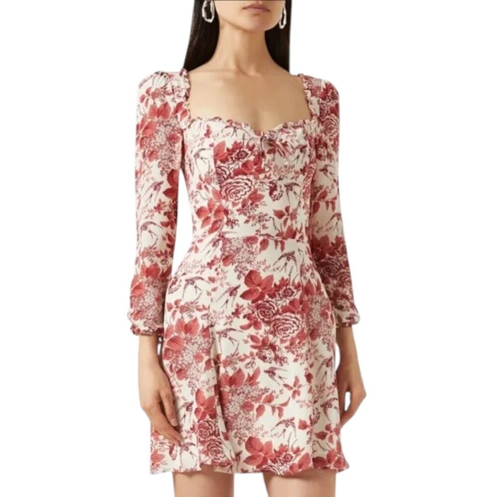 Reformation Remi Toile De Jouy Floral Mini Dress